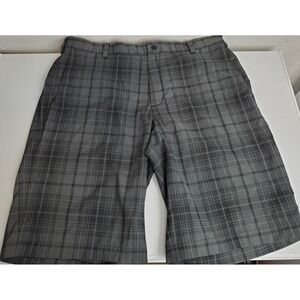 Nike Golf Dri Fit Tour‎ Performance Mens 36 Gray Plaid Chino Shorts
